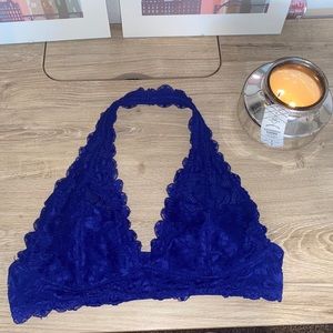 Free People Bright Blue Lace Bralette